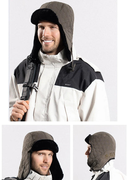 Russian Hat Soft Fur Lined Trapper Earflap Cap Windproof Autumn Winter Hats for Men Women Snow Ski Russian Cap Bomber Hat