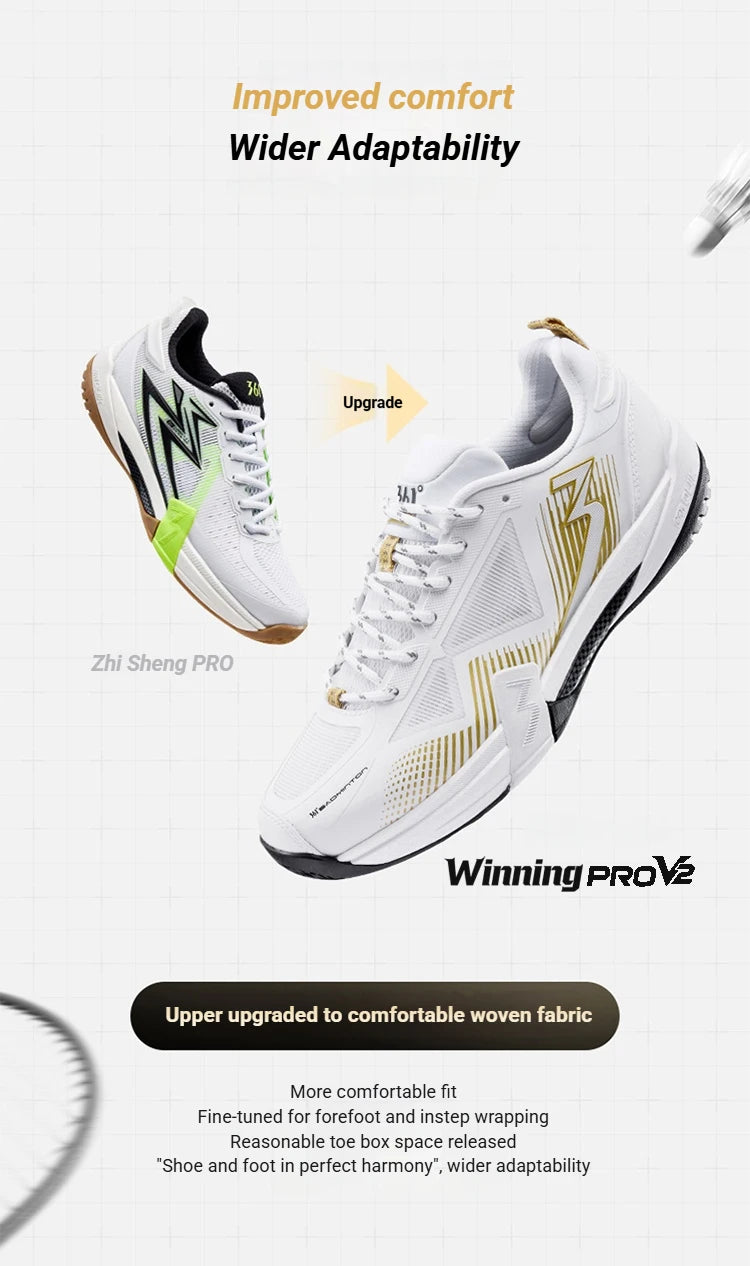 PRO V2 Badminton Shoes Unisex Mesh Breathable Shock-Absorbing Wear-resistant Professional Sneakers 672624401