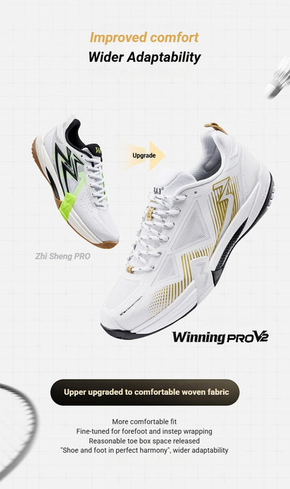 PRO V2 Badminton Shoes Unisex Mesh Breathable Shock-Absorbing Wear-resistant Professional Sneakers 672624401