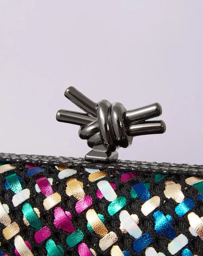 Hand Woven Clutch Purse Luxury For Women 2025 New High Grade Party Wedding Prom Mixed Colors Evening Bag Elegant Trend Chain Bag