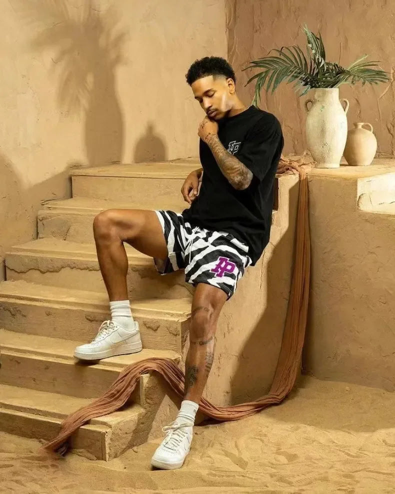 Mens Clothing IP Trend Casual Shorts Summer Fitness Sports Mesh Breathable Quick Dry Short Pants Man Beach Basketball Sweatpants