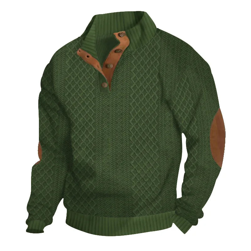 2026 cross-border hot-selling autumn and winter men's casual stand-up collar long-sleeved jacquard knitted pullover sweater