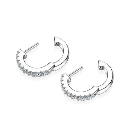 Full Moisanite Earrings D Color Moisanite Lab Diamond 925 Sterling Silver Hoops Earrings Sparking Wedding Fine Jewelry