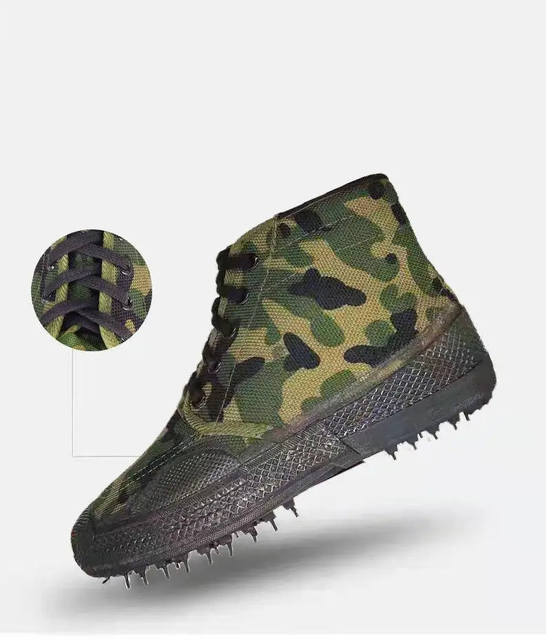 35-45 Men Boots Canvas Shoes Spring Autumn High Top Work Safety Ankle Botas Camouflage Non-slip Zapatillas Lace-up Footwear Y13