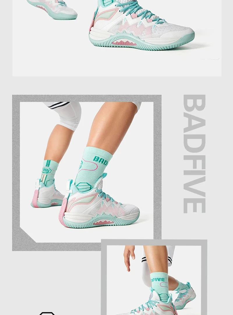 Men's BADFIVE STORM 2025 Outdoor Basketball Shoes BOOM Cushioning TUFF OS Wearable LiNing Sports Sneakers ABFV017