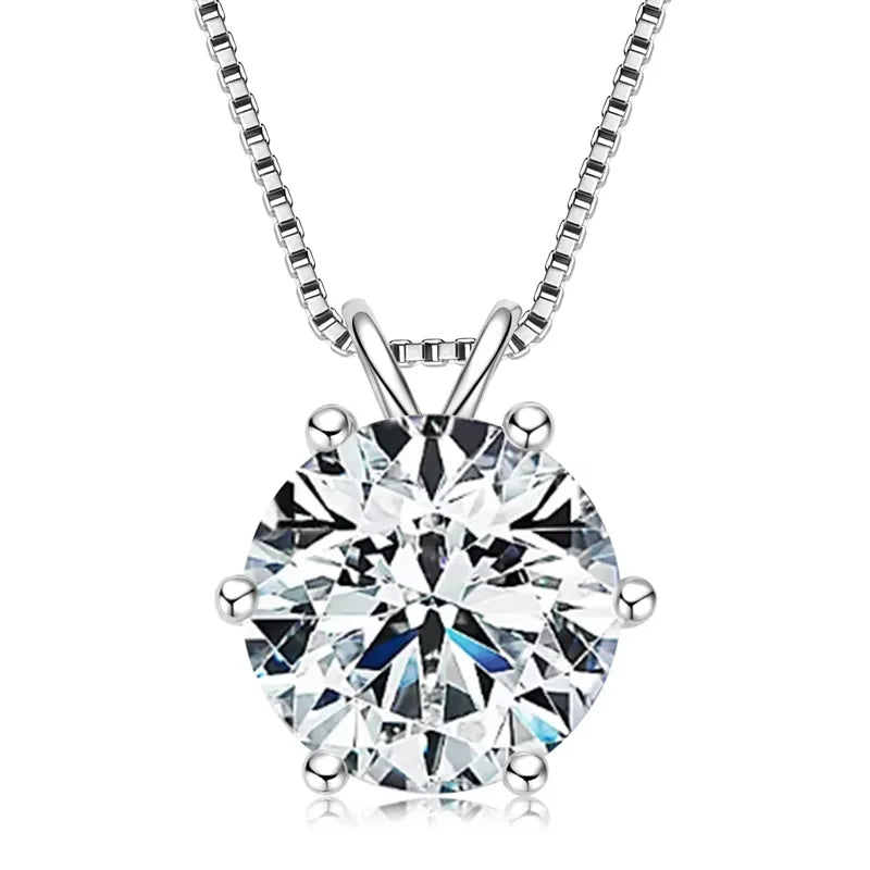 0.5ct-5ct Moissanite Pendant Necklace With Certificate For Women Original Real 925 Silver Chain Solitaire Drop Necklaces