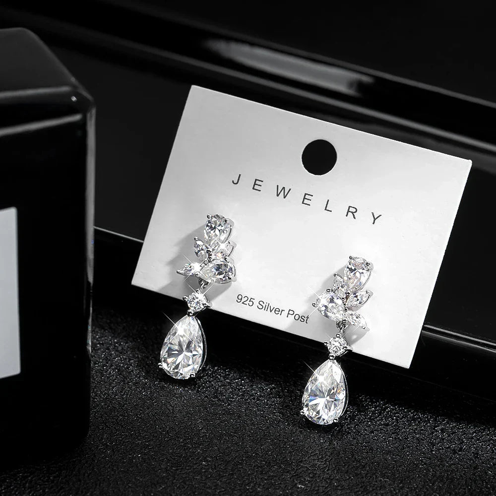 All Moissanite Earrings for Women Wedding Party Luxury Earring Jewelry s925 Sterling Sliver Plated 18k Gold Ear Stud