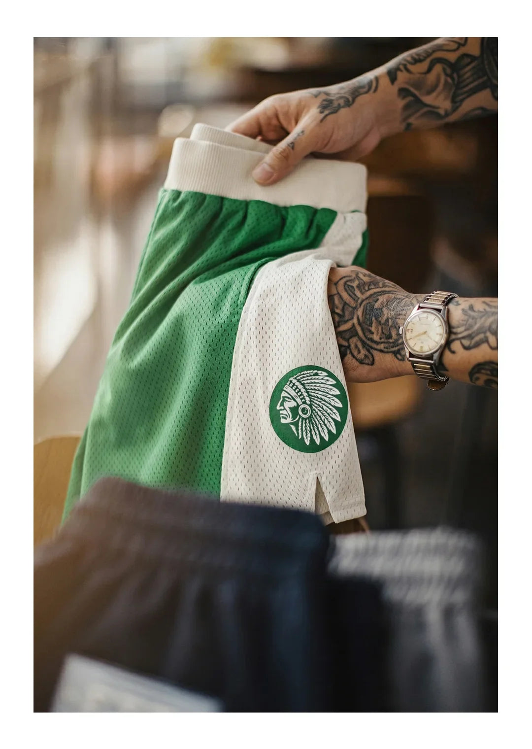 Men's Vintage Mesh Breathable Shorts Loose Basketball Fitness Training Five Inch Pants Casual Outdoor Summer Streetwear