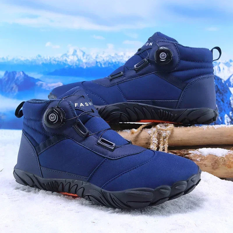 New Winter Booties Men Snow BareFoot Casual Shoes Outdoor Waterproof Work Shoes Warm Fur Men Ankle Shoes Snow Boots Plus Size 49
