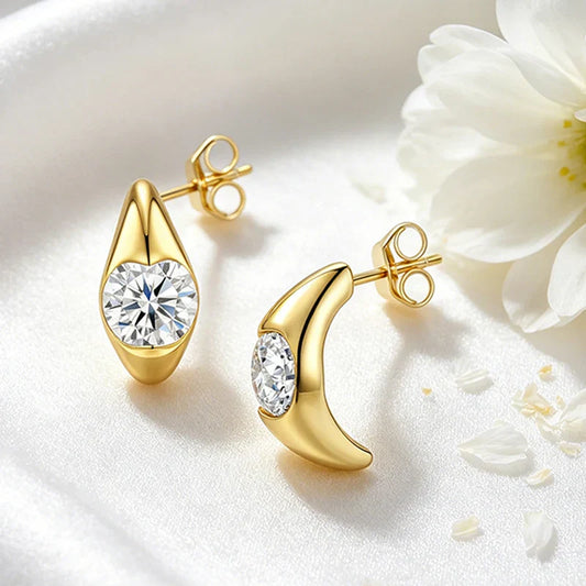 2CTTW D VVS1 Excellent Cut Moissanite Stud Earrings for Women Lab Diamond Wedding Dainty Jewelry S925 Sterling Silver