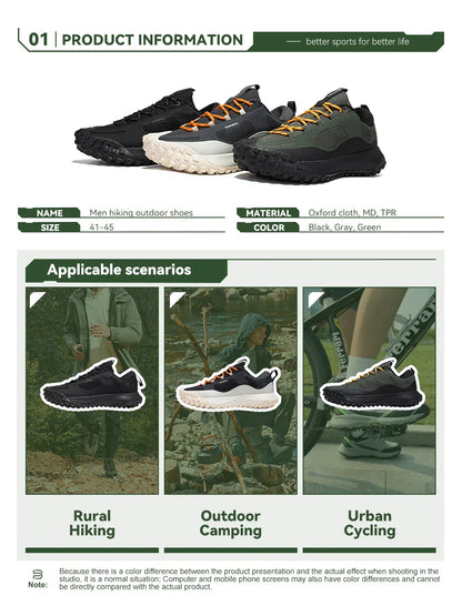 Men Hiking Shoes High Quality Comfort Soft Waterproof Male Trekking Sneakers Resistant Non-slip Outdoor Climbing Shoes