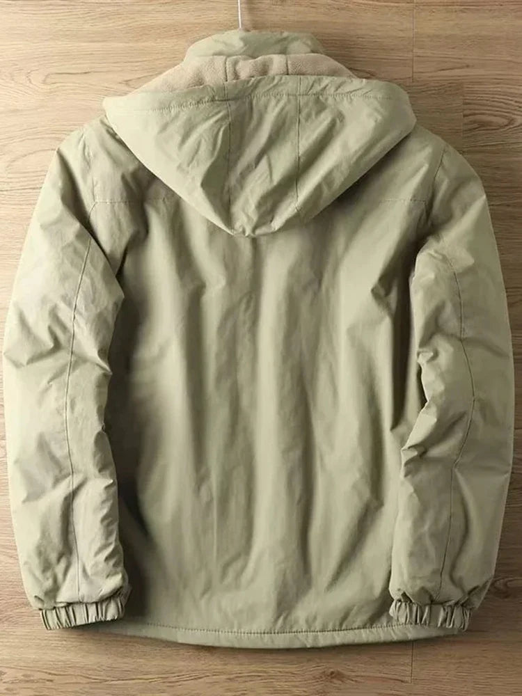 Autumn And Winter Padded And Thickened Outdoor Punching Jacket Casual Warm Tactical Plus Size Jacket Solid Colour Men's Clothing