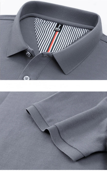 100% pure cotton men's short sleeved summer new golf lapel polo shirt, high-quality designer customized embroidered T-shirt