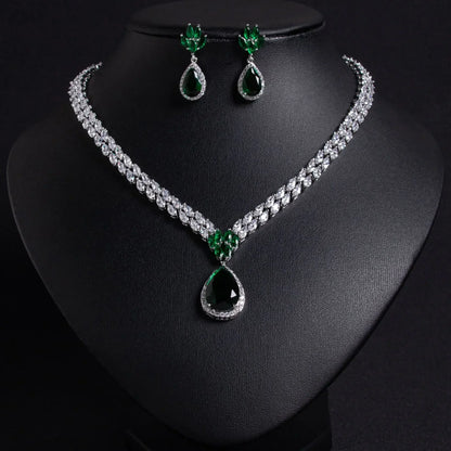 Pop Hot Stereo Jewelry Oil Painting Necklace Earrings Premium Multi-Color 2-Piece Wedding Travel Women's Holiday Gift M-1000
