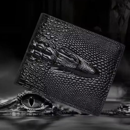 PU Leather Fashion Luxury Cattle Male Quality Design Crocodile Emboss Simple Standard Brand Wallet Handy Purse Men