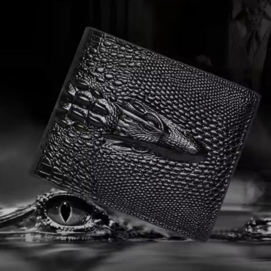 Portefeuille Homme en Cuir PU, Luxe, Mode, Qualité Supérieure, Motif Crocodile, Design Simple, Standard, Marque, Pratique