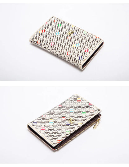 Women's Wallet CHCH Fashion Letter Cartoon Pattern Classic Retro Long Storage Wallet PVC Material Bag