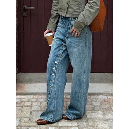 Women Blue Y2k Baggy Wide Jeans Grunge Jean Pants Vintage Harajuku Oversize Boyfriend Denim Trousers Alternative Clothes