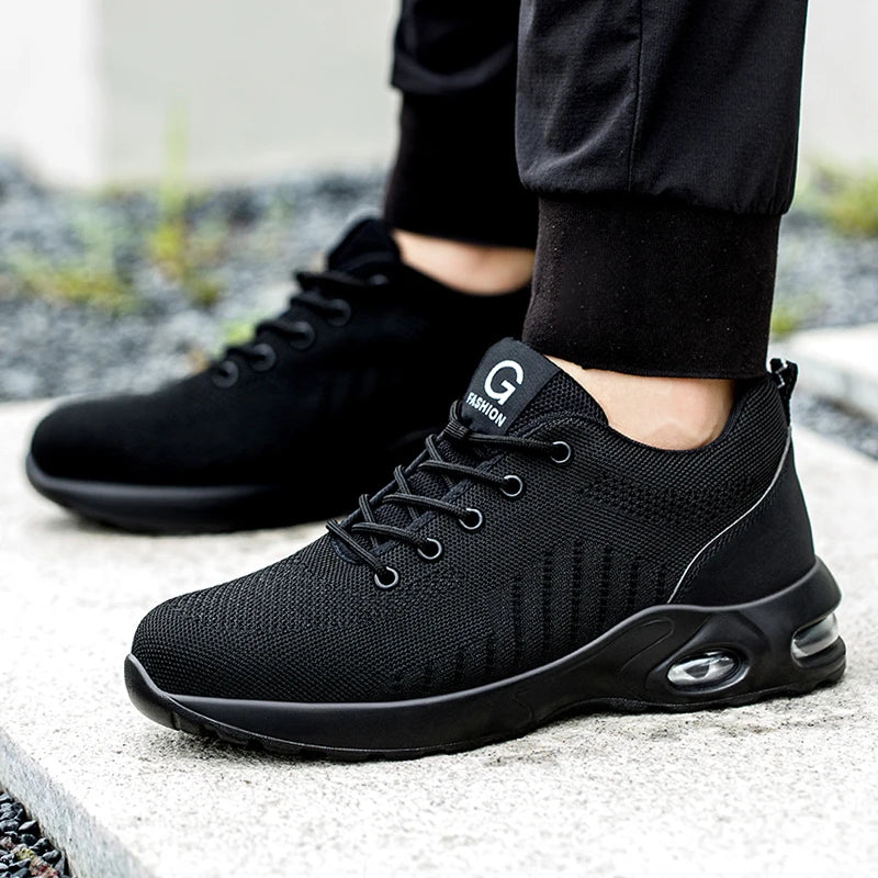 New Styles Men Safety Boots With Steel Toe Cap Anti-smash Work Sneakers Safety Shoes Men Indestructible Work Boots Hiking shoes