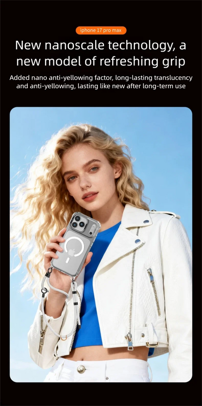Metal Lens Stand Magnetic Case For iPhone 17 Air 16 Plus 15 14 13 Pro Max With Crossbody Lanyard Strops Heavy Duty Protection