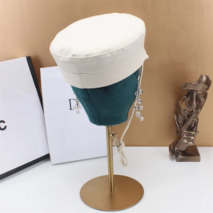 Brand Designer New Winter Embroidery Letter Baker Boy Straw Caps Purple Newsboy Caps Thick Warm Flat Cap Chapeau Homme