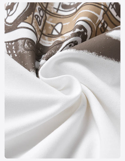 2026 Summer New Oversize 200gsm Coolmax Breathable Moisture Wicking Fabric T-shirts Men Car Print Plus Size Tops