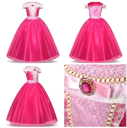 Kids Cinderella Costume Princess Dress for Girls Children Rapunzel Snow White Belle Jasmine Elsa Aurora Cosplay Carnival Dresses