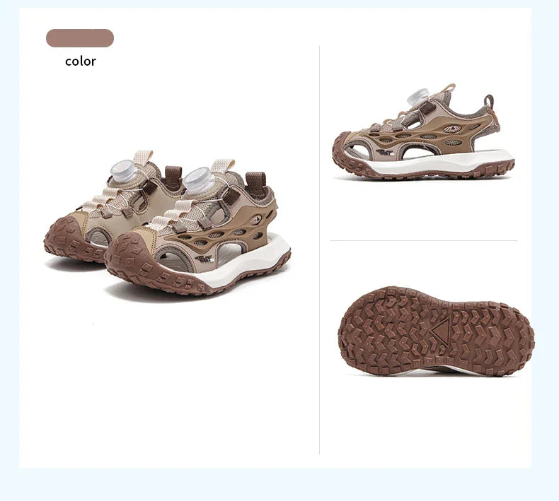 Kids Summer Shoes Girls Outdoor Protecting Toes Beach Sandal Water Shoes Casual Pink Non-slip Children Shoes Breathable Boys