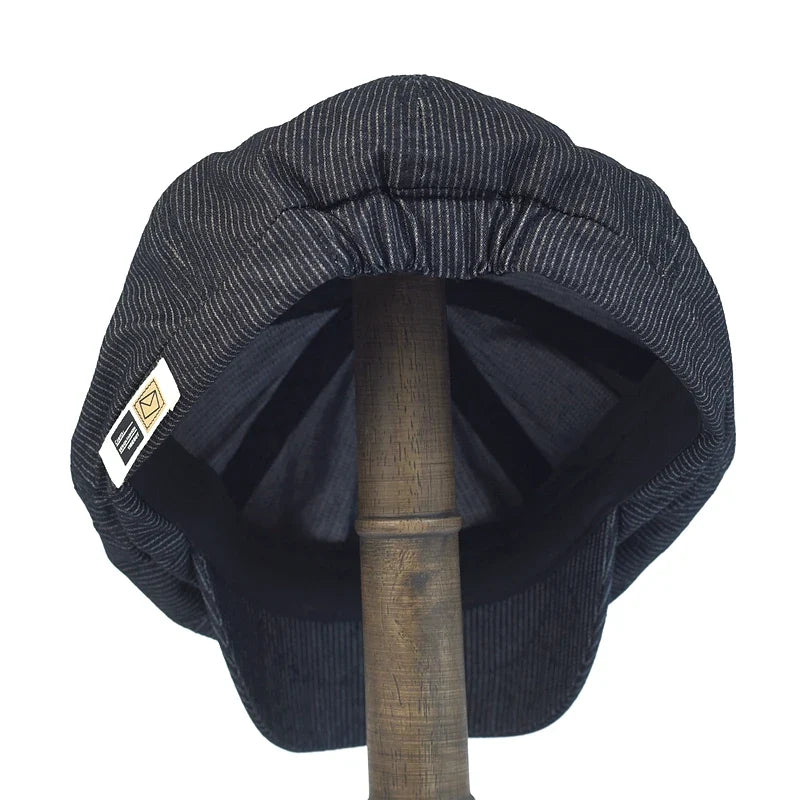 Stripe Newsboy Cap Peaky Casual Octagonal Hat Vintage Soft Berets Cap Visor Gatsby Flat Ivy Hat Four Seasons