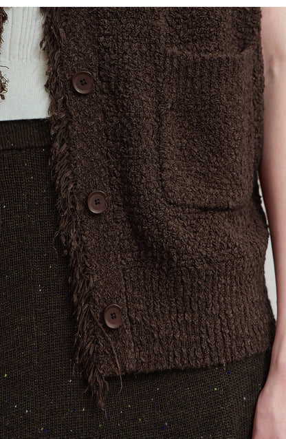 Women's Vest 2025 Autumn New O-neck Elegant Retro Knitted Vest Women's Casual Versatile Loose Sleeveless Top Female12543082