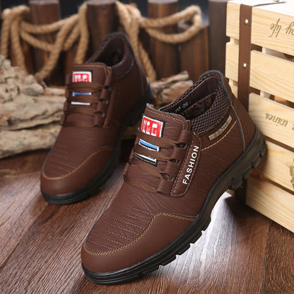 Winter Men Boots Waterproof Snow Boots Warm Fur Casual Men Shoes Antislip Ankel Boots Plush Cotton Shoes 2024