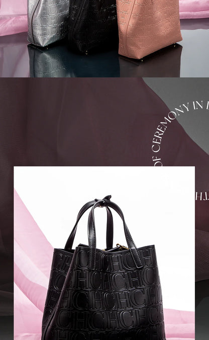 Classic Retro Style Women's Fashion Handbag Pure Colour Simple Design Large Capacity Exquisite Versatile