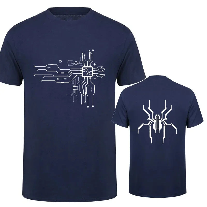 Brand New Men's T-Shirt O-Neck Men T-shirt for Male T Shirts CPU Processor Circuit Diagram Print Man Tops Tees Tshirt Clothing