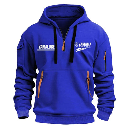 Spring/Autumn Men's Hooded Sweater with Zipper and Multiple Pockets Crewneck Shirt Men's Outdoor Sports Leisure Hoodie