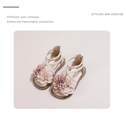 Girls' Sandals 2026 Summer New Children's Flower Princess Shoes Soft Sole Anti Slip Baby Girls' Roman Sandals