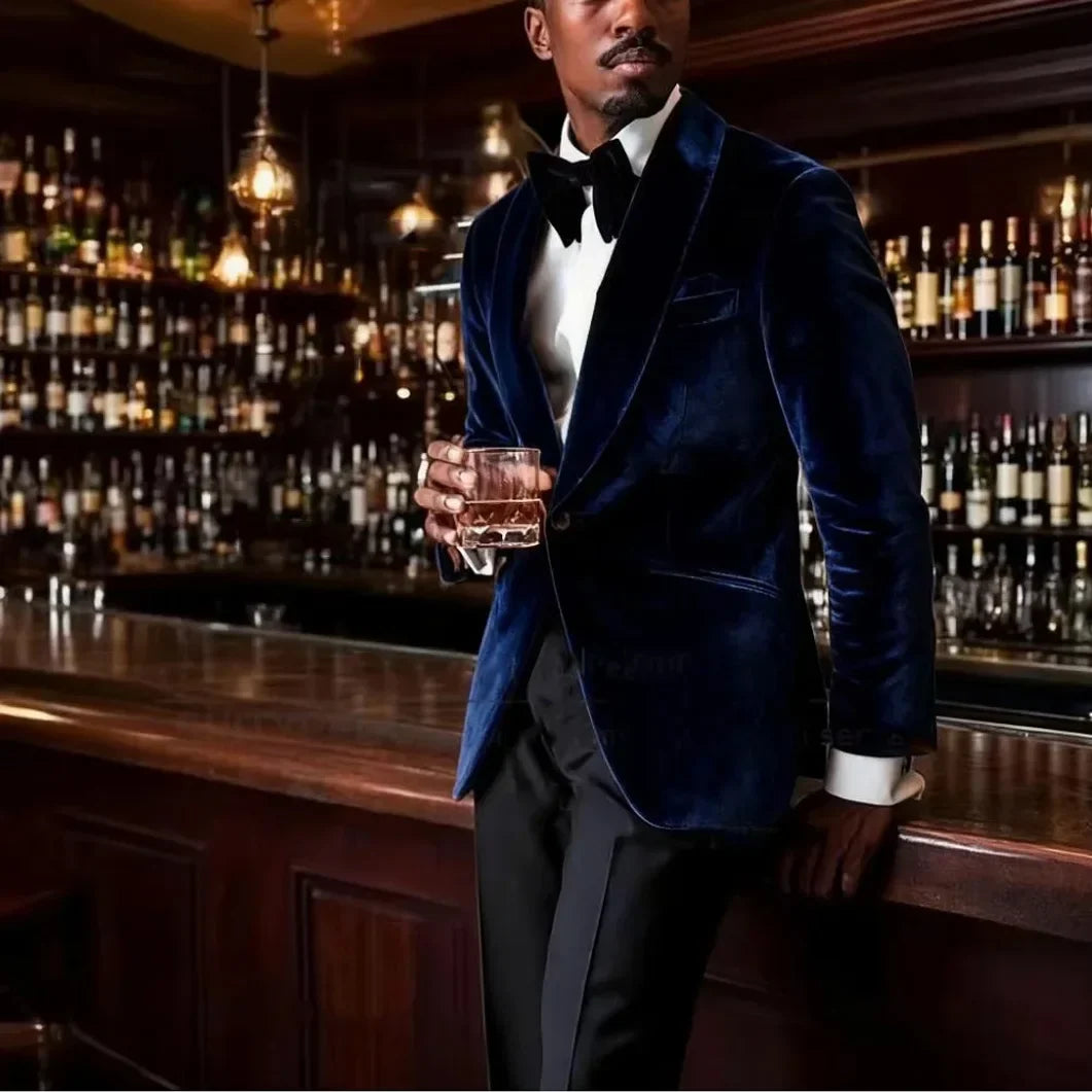 Men's Gold Velvet Tuxedo Blazer Shawl Lapel One Button Formal Jacket Fashion Slim Fit Wedding Prom Party Suit Coat