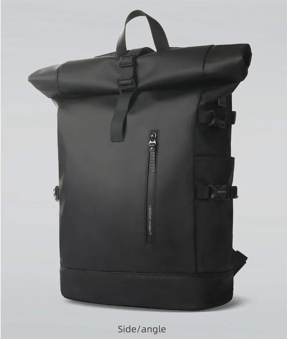Heroic Knight Men's backpack Waterproof Roll Top Backpack Women Travel Expandable USB Charging Large Capacity Laptop Bag Mochila