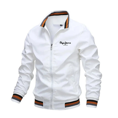 New Spring and Autumn Men's Stand Collar Casual Zipper Jacket Outdoor Sports Coat Windbreaker Jacket for Men Waterproof Bomber