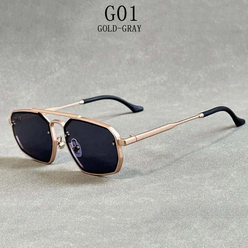 Metal Punk Square Sunglasses For Men Luxe Vintage Steampunk Sunglasses Women Trendy Retro Fashion Glasses Gafas De Sol Hombre