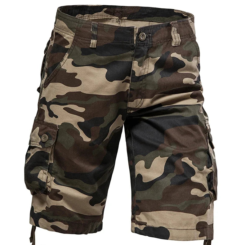 Mens Camo Shorts Men Camouflage Overalls Loose Casual Outdoor Sports Half Pants Side Pocket Cotton Comfortable Shorts