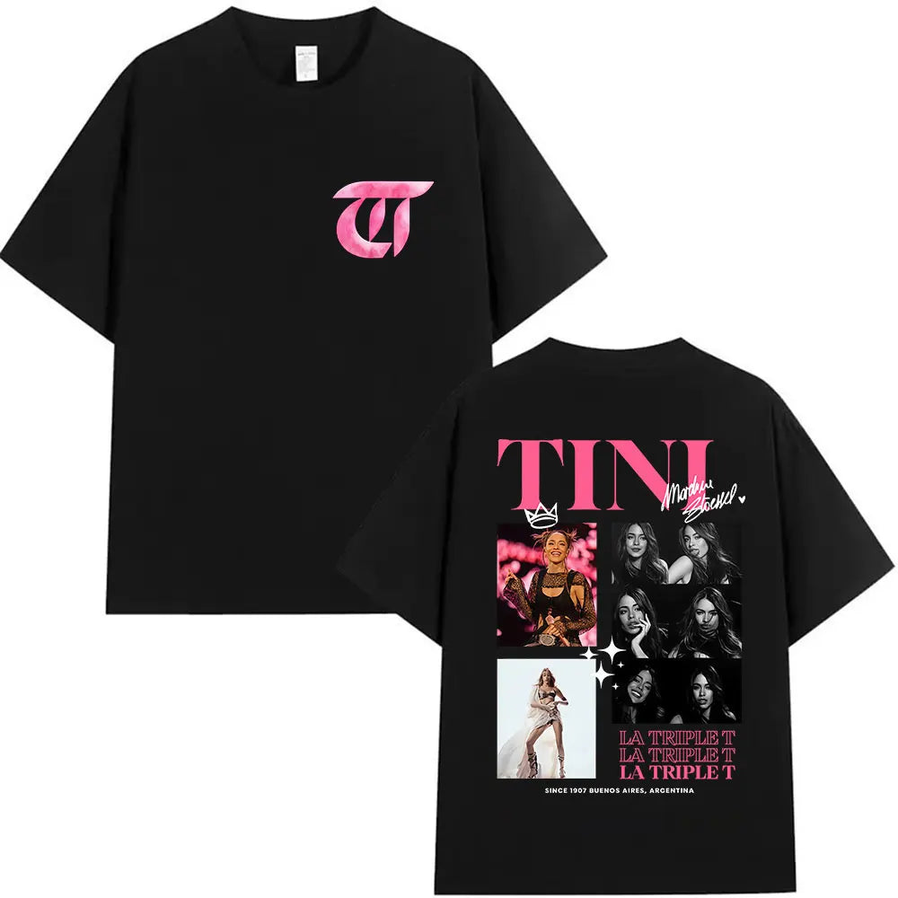 Singer TINI STOESSEL Futtura Tour New Album 2025 Graphic T-shirts Men Women Fashion Harajuku Short Sleeve Cotton Tees streetwear