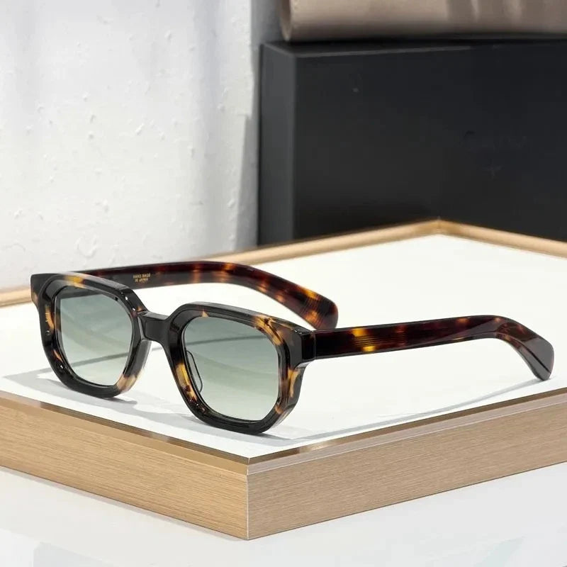 Handmade Thick Acetate Sunglasses Square Japanese Style High Quality Classical Vintage Eyeglasses for Men Women with Case