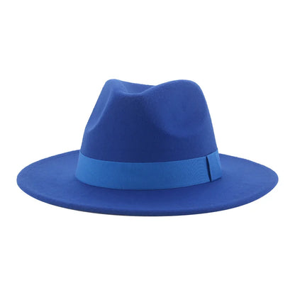 Fedora Hat Women Winter Hats for Women Ribbon Band Men's Hat Wide Brim Classic Beige Wedding Church Bowler New Cap chapeau femme