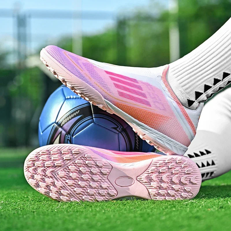 New Men Football Boots Outdoor Sport Training Soccer Shoes Match Boys Adult Cleats Breathable Non Slip Long Spikes Comfortable