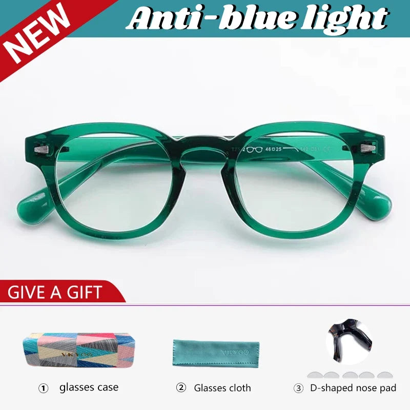 Fashion Simple Round Geometric Design Women's Anti-Blue Light Glasses Men's Reading Glasses Customizable Prescription