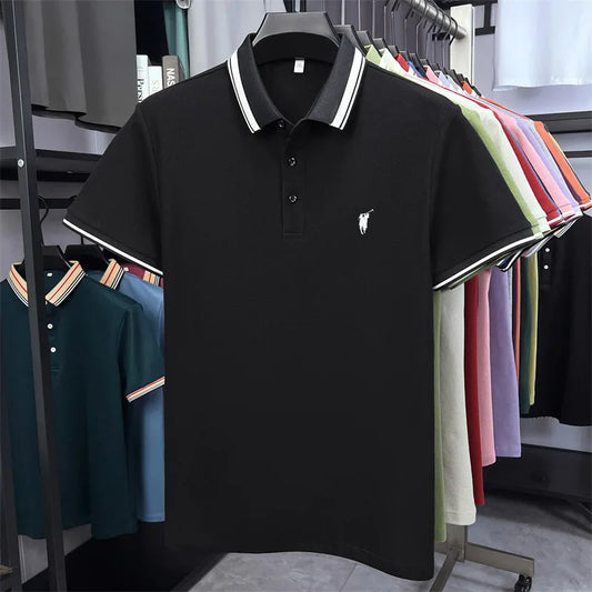 100% cotton luxury brand short sleeve polo shirt men new classic pony embroidery summer T-shirt high-end fashion casual Paul top