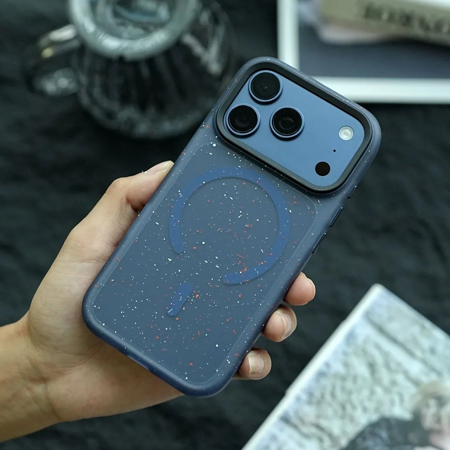 Art Ink Dots Pattern Silicone Soft For MagSafe Phone Case For iPhone 17 Air 16 15 14 13 Pro Max Magnetic Wireless Charge Cover