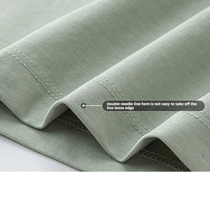 64% Cotton 25% Bamboo Fiber Cool T Shirt Men Short Sleeve Summer Tops For Men Round Neck Skin Friendly Solid Color Male Clothes