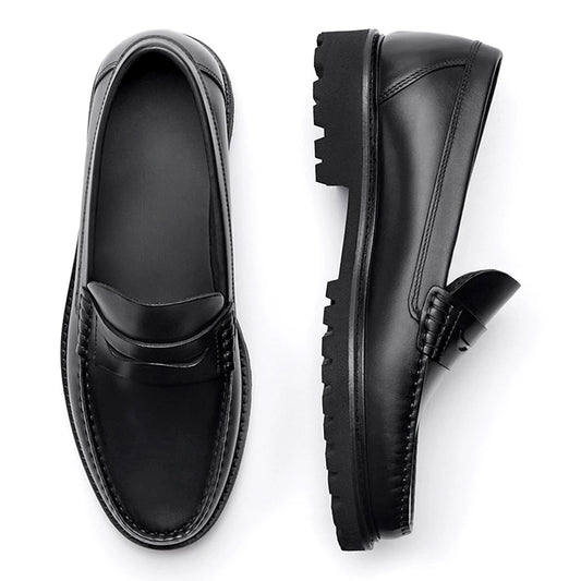 Handmade Men's Loafer Shoes High Quality Wear-Resistant Full Grain Leather Casual Shoes
