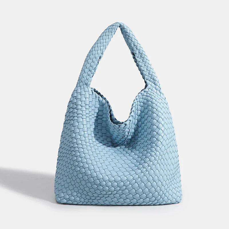 Designer Hand knitting bag PU Large women's Woven tote bag Mistress gift luxury bag original mark bags CasuaL side bag for women